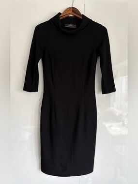 Peserico PME Black Sheath 3/4 Sleeve Dress, size IT 42 (S)